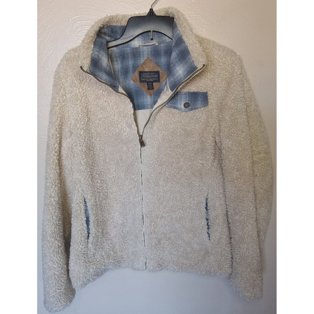 Pendleton Sherpa Outer Full Zip Jacket With Plaid… - image 1